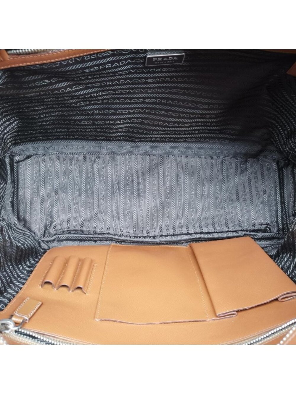 ★SOLD★ Prada Business Briefcase Brown Saffiano Leather - Picture 9 of 15